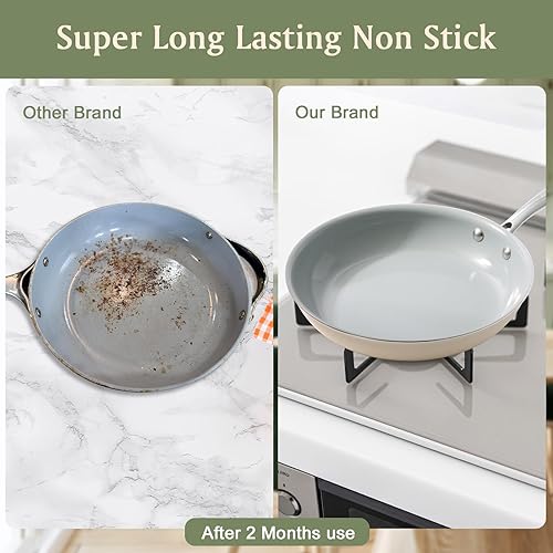 Miniatura 3 de Sartenes antiadherentes Sartén de cerámica Sartén antiadherente de 8 pulgadas para huevos - PFOA PTFE PFAS Free