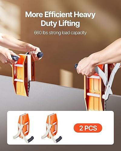 Miniatura 2 de VEVOR Abrazaderas de transporte de piedra de doble mano, capacidad de carga de 660 libras, paquete de 2 soportes de panel de granito herramientas de