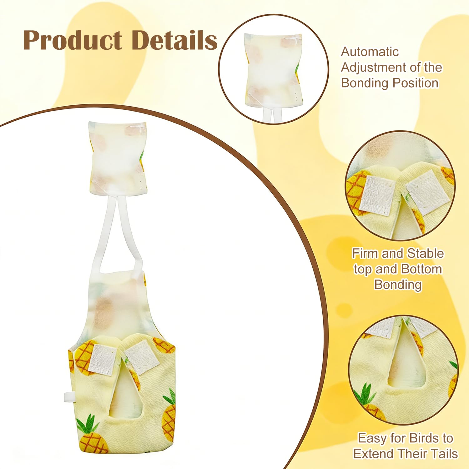 Homeaura Parrot Clothes with Leash Adjustable Fit | Lightweight Fabric | Reusable | Washable | Escape Prevention 1
