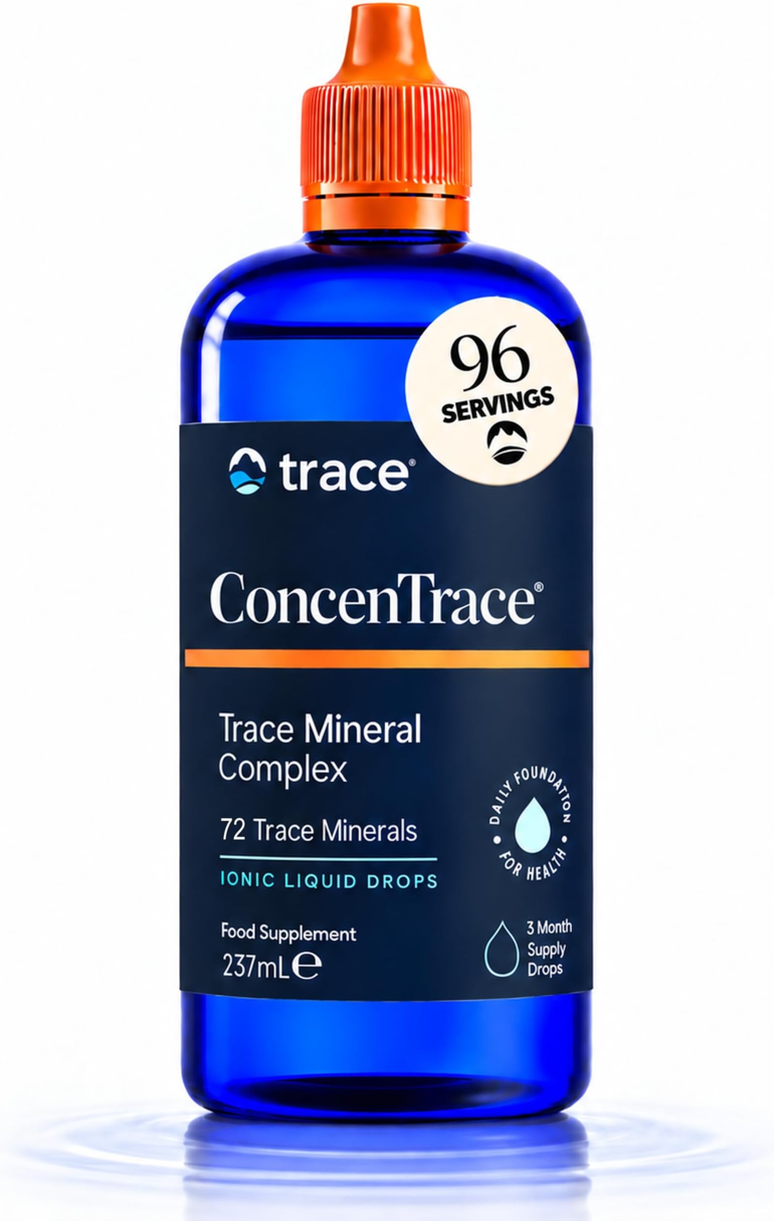 Trace Minerals ConcenTrace Trace Mineral Drops + Electrolytes, 96 Servings