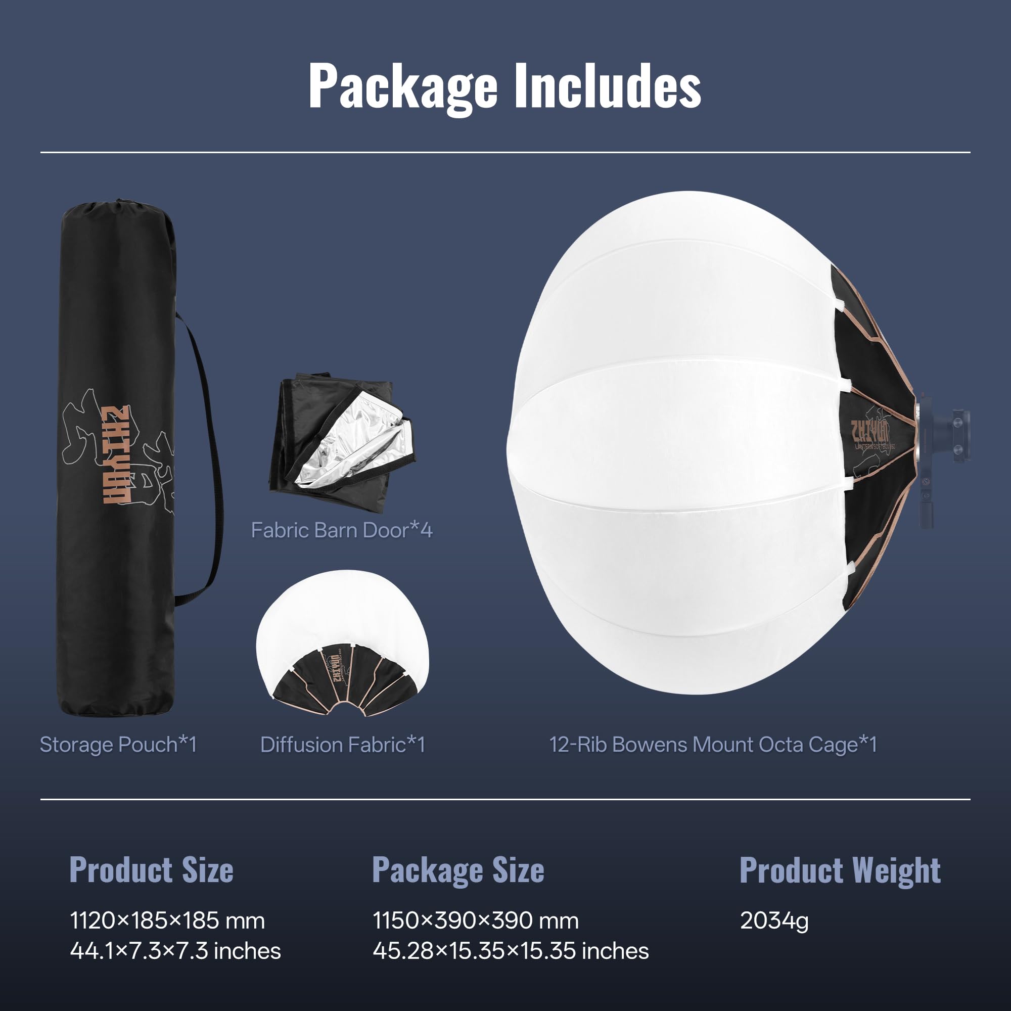 Amazon.com : ZHIYUN 33.5inch/85cm Lantern Softbox with Bowens