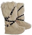 Svdpqicsk(スヴドプチスク) 女性向けの豪華な毛皮のようなレッグウォーマー10代の冬のファジーブーツカバーリベットのレッグハーネスとフェスティバルとテーマイベントのためのレッグハーネス