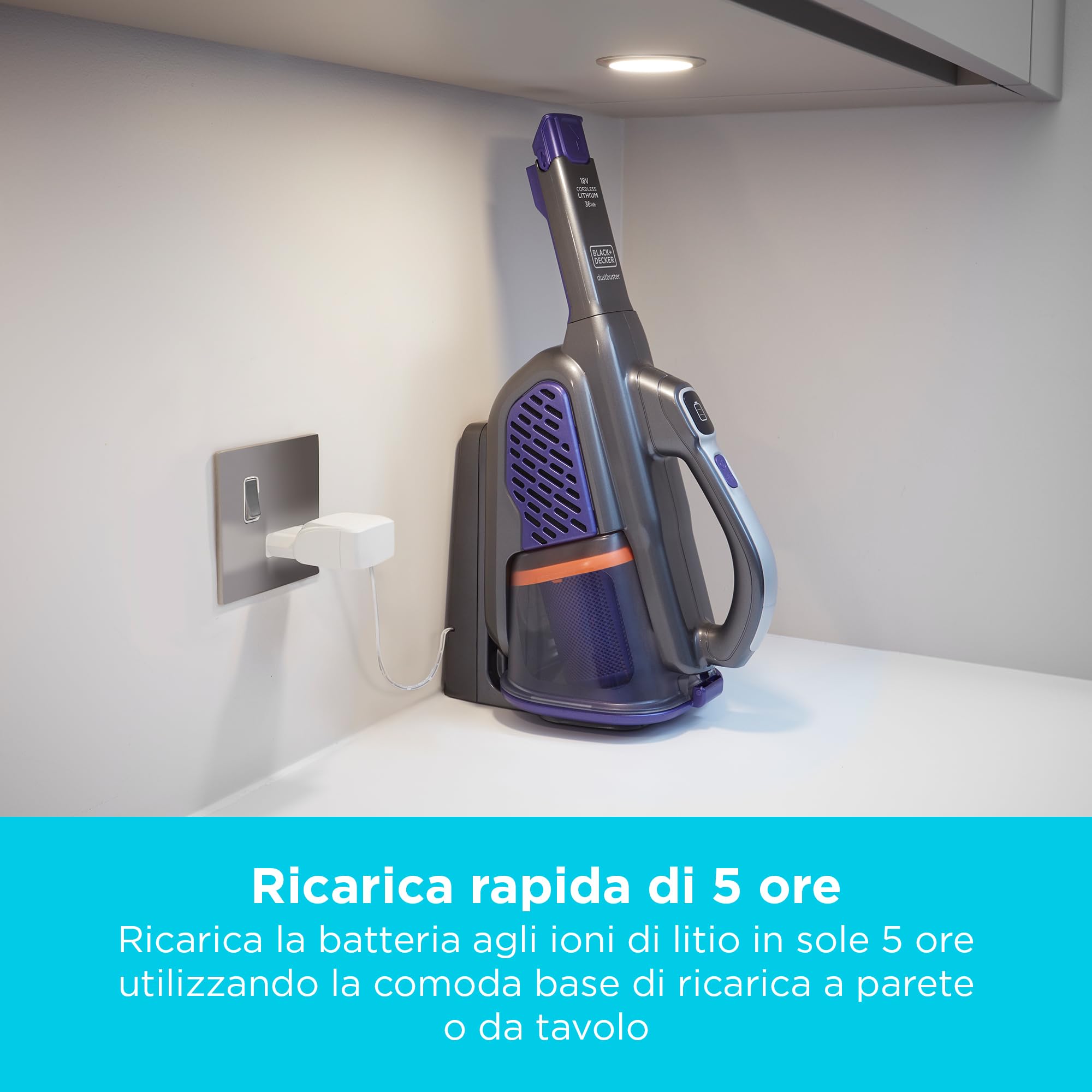 BLACK+DECKER Dustbuster Gen 11 Pet 18 V 2,0 Ah con base di ricarica, BHHV520BFP-QW