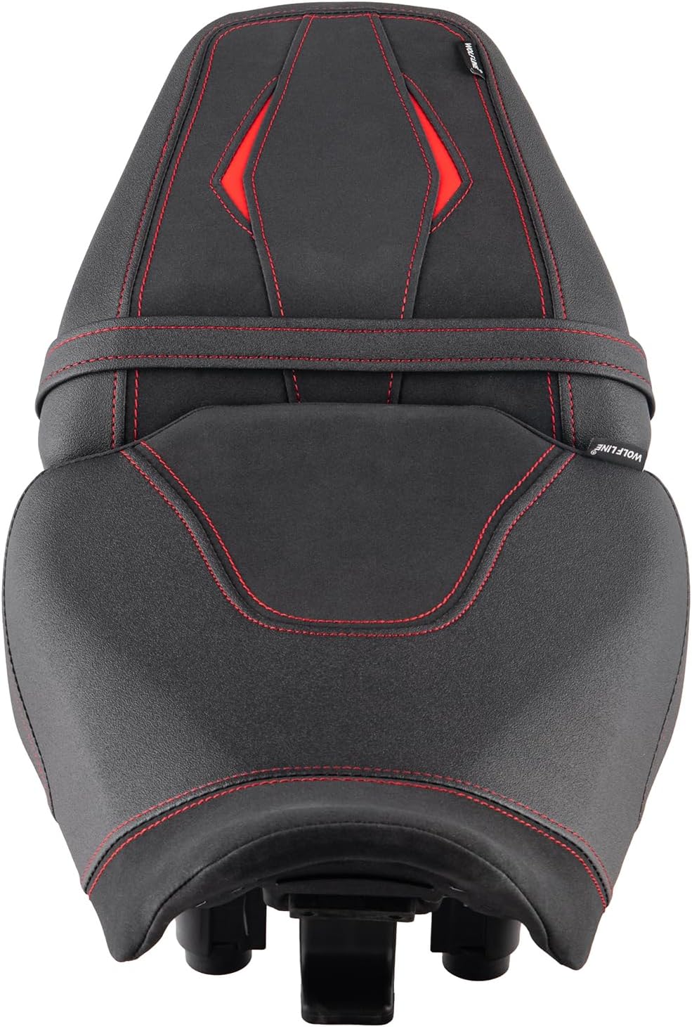 Motorcycle Front Rider Solo Saddle Rear Passenger Seat Fit for CB650R CBR650R 2024-2025 Cushion Pad Set Pillion, Black & Red Line
