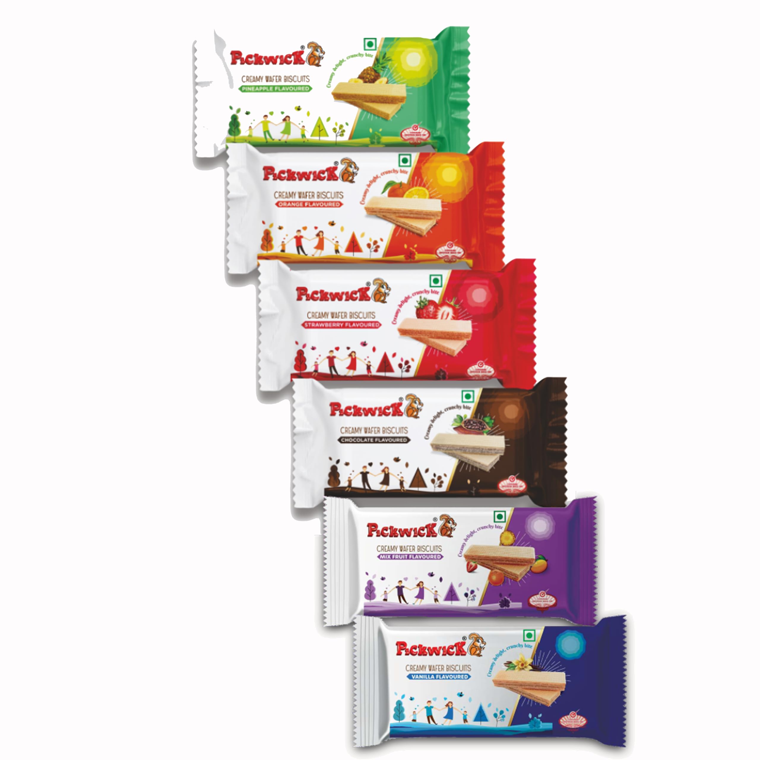 PICKWICK Assorted Wafer Biscuits Combo Pack|75 Gram x 6|Chocolate, Orange, Pineapple, Strawberry, Vanilla & Mix fruit Flavours|100% Vegetarian| Indulge In Our Crispy, Cream Biscuit Snacks-Perfect For Both Kids & Adults.-image-10