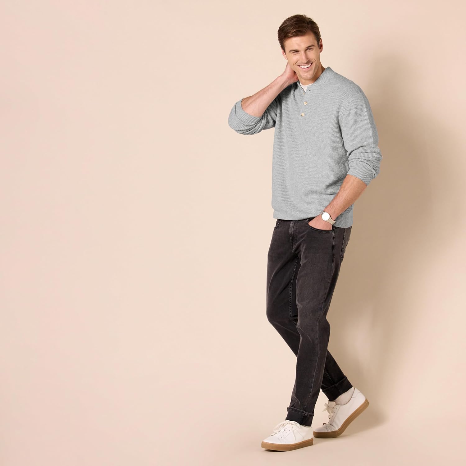 Amazon Essentials Men's Long-Sleeve Soft Touch Henley Sweater - Image 7