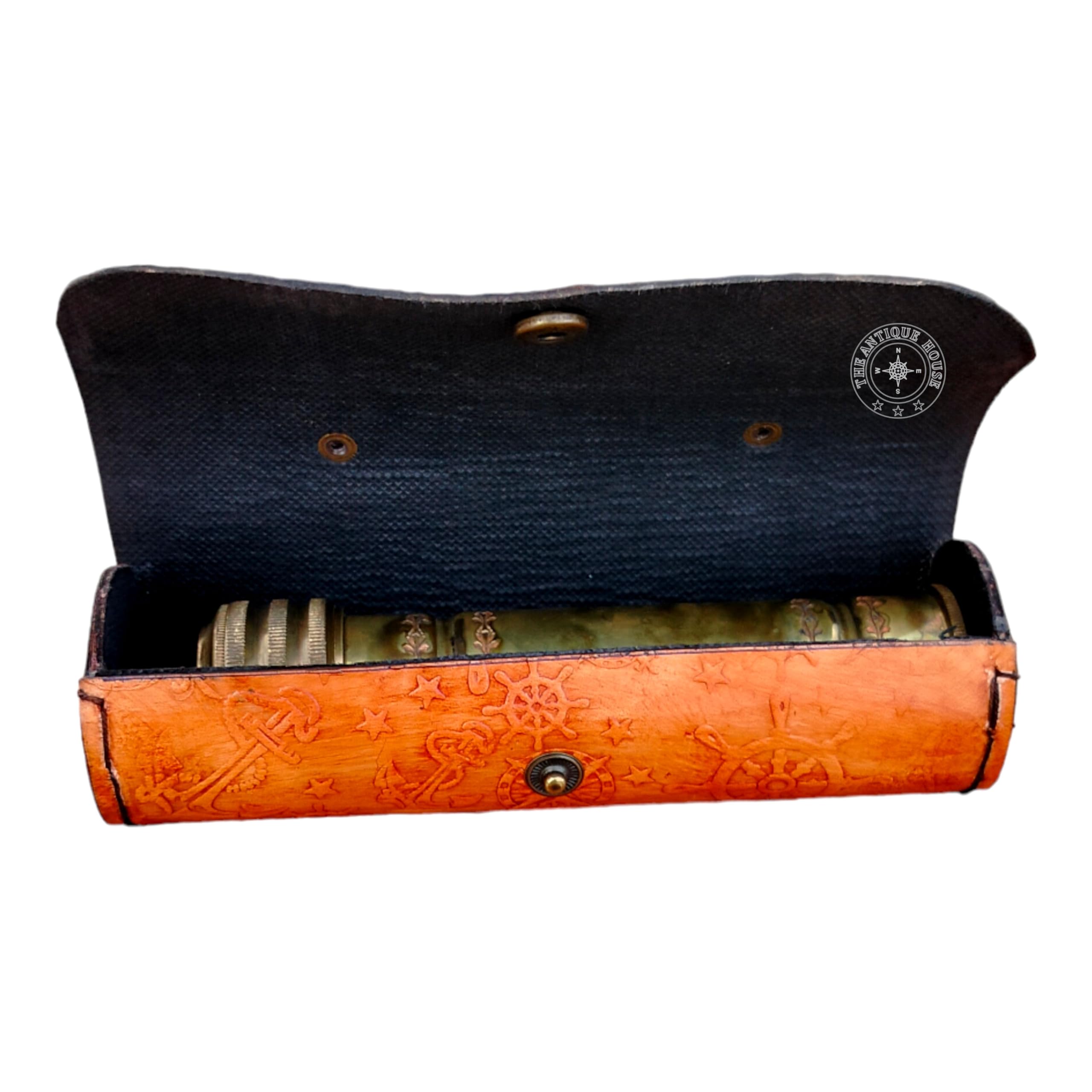 Commando Kaléidoscope antique fait main avec étui en cuir Cadeau pour enfants, cadeau d'anniversaire, cadeau unique, cadeau de remise de diplôme