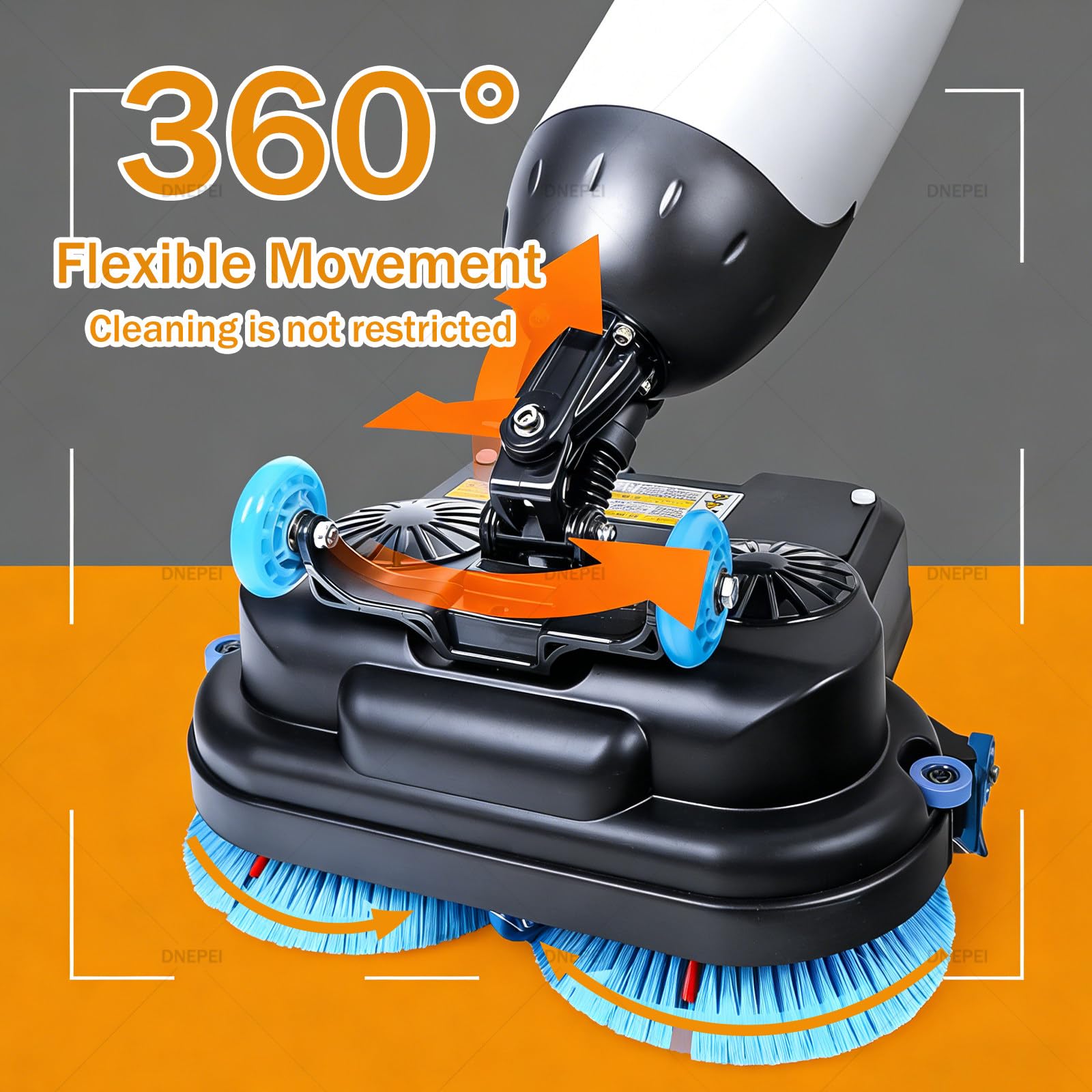 Fregadora de Suelos con batería de Larga duración, máquina Comercial inalámbrica de 36 V, Ancho de Limpieza de 43 cm (17"), cepillos Dobles de 240 RPM, depósito de recuperación de 7 L Red