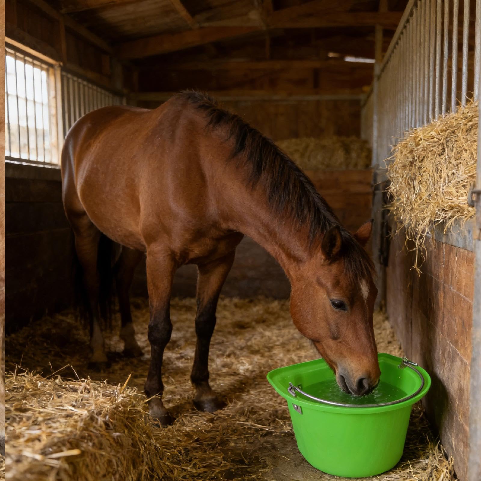 Qianly Cubo para de Caballo Comedero para Caballos Fácil de Usar Resistente Robusto Contenedor de Alimentación para Ganado