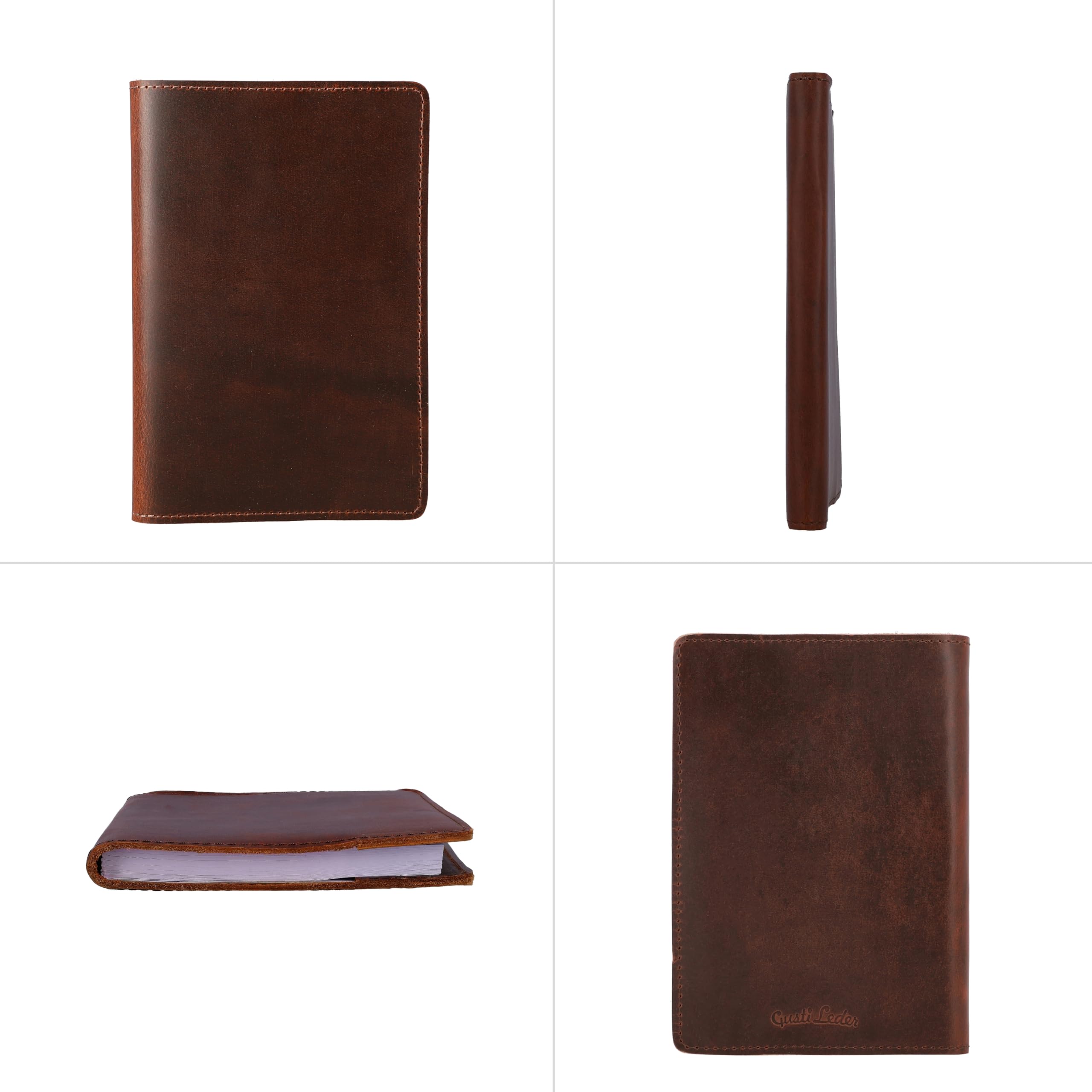 Gusti Cuaderno de piel Lahja notas esbozos diario de viaje marrón cuero