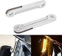 Vista 1 de Soportes de luz LED para horquilla delantera de motocicleta, aptos para Harley Touring Road King Street Gilde Electra Glide 1998-2023, cromados