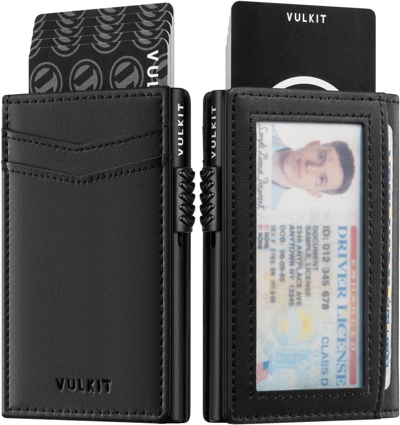 Men's Slim Wallets Pop Up Card Holder RFID Blocking Metal Wallet Minimalist Design Holds Up to 11 Cards