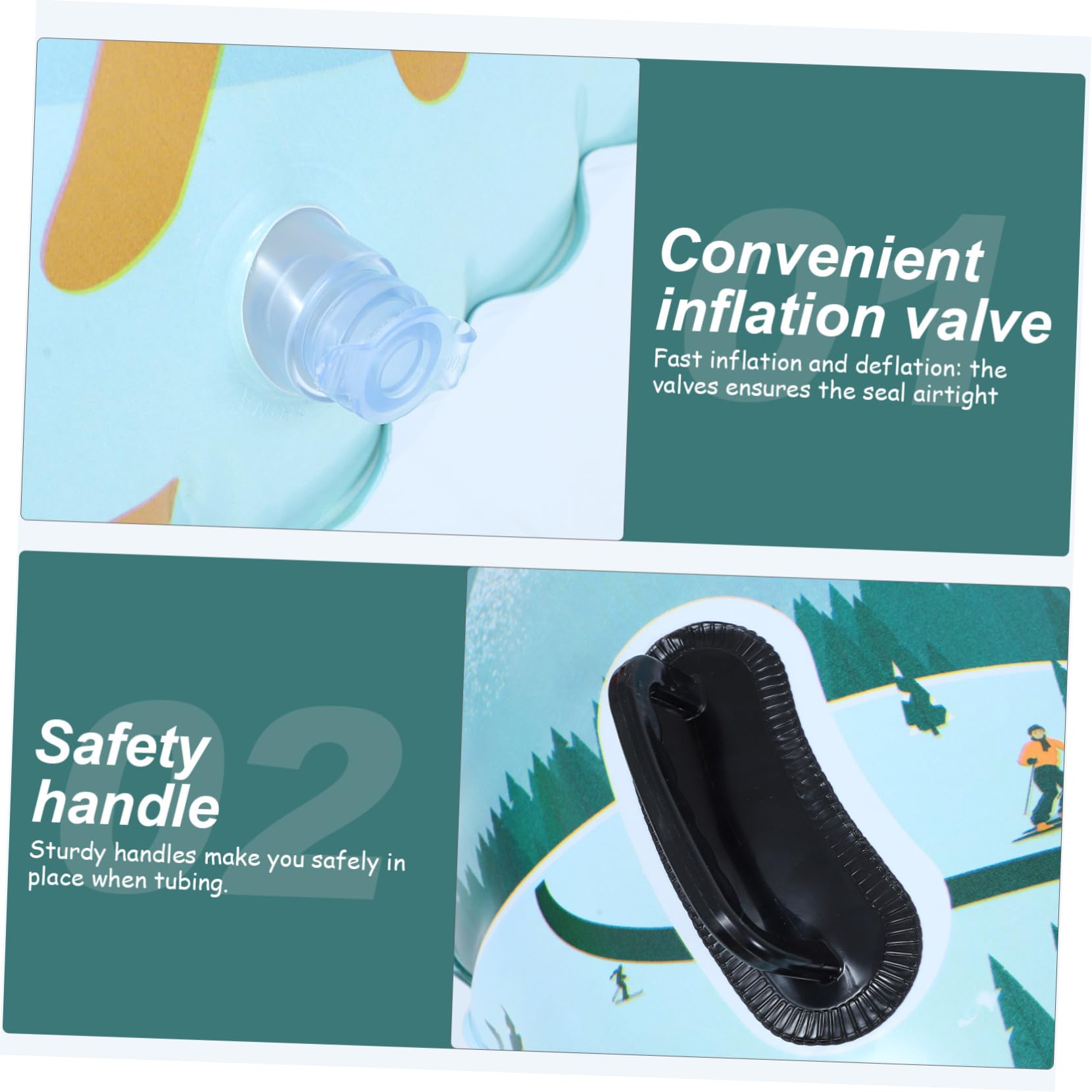 YARNOW 1pezzi Tubo Da Neve Gonfiabile in Pvc Slitta Da Neve Rotonda Per Esterni Impugnatura Antiscivolo Resistente All Usura Per Famiglia Attività All Aperto