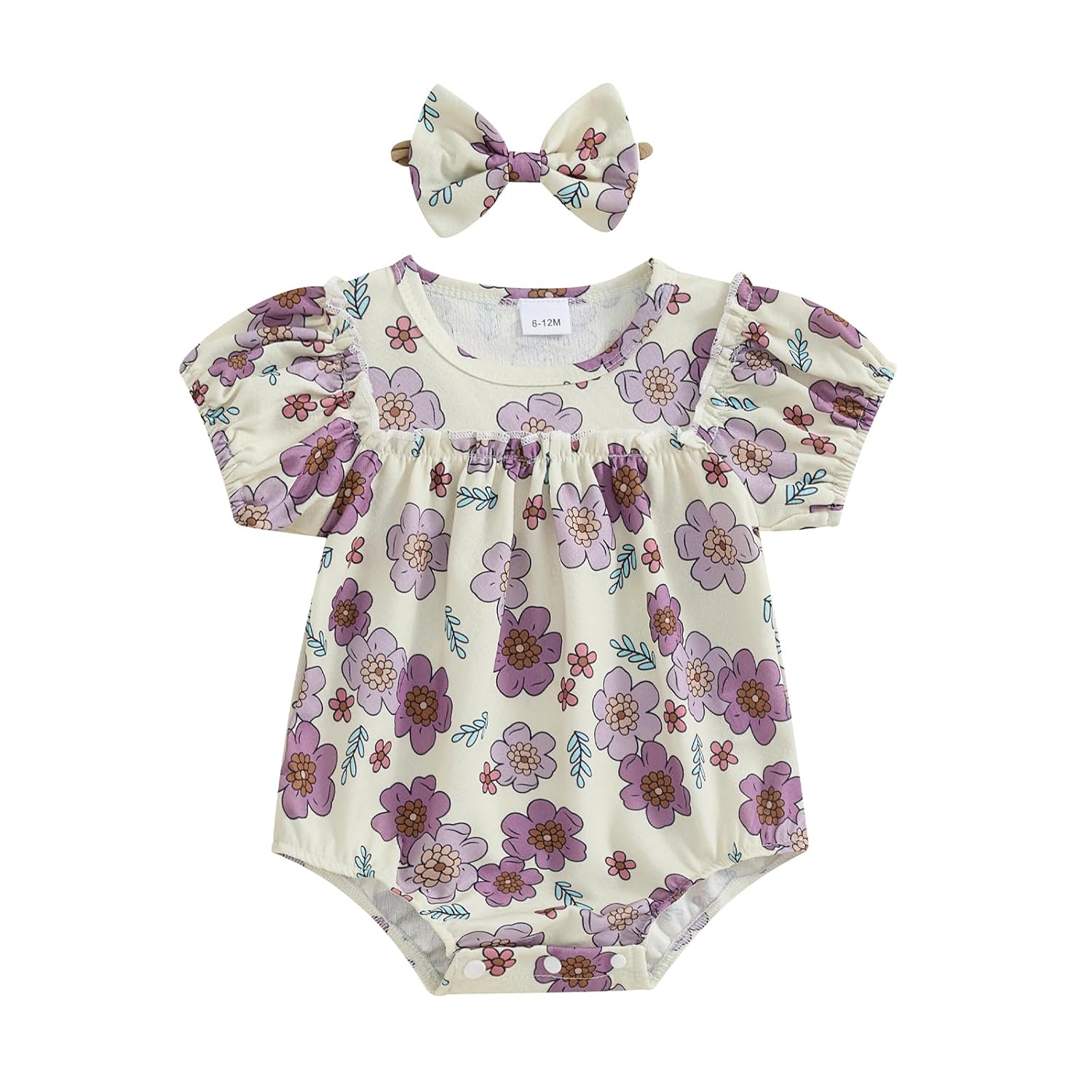 Newborn Baby Girl Romper Summer Floral Bubble Rompers Infant One Piece Bodysuit Toddler Outfit Cute Boho Clothes