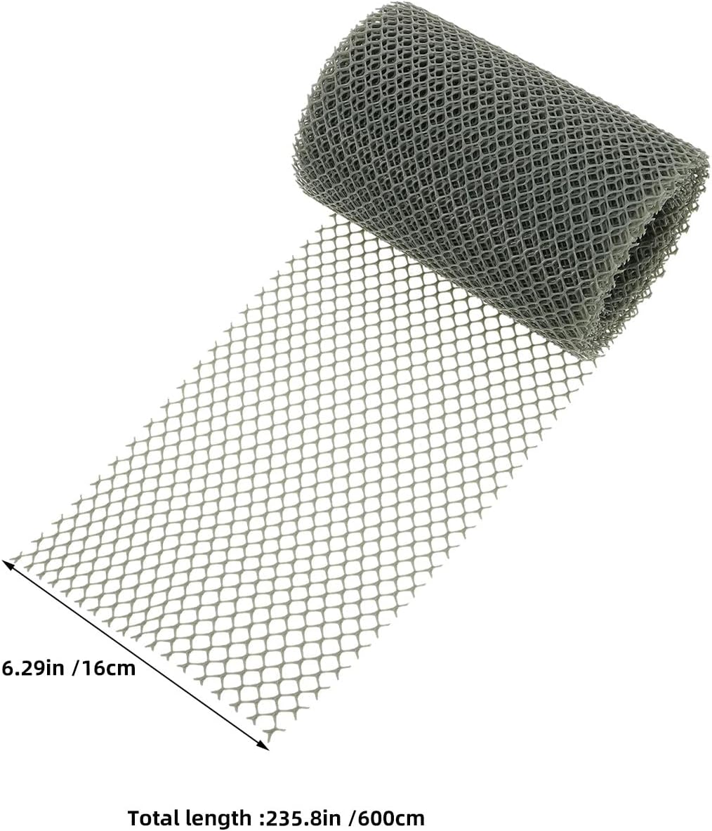 2 Rolls Ski Board Protective Mesh - 600cm/19.7'' Snowboard Skin Protector Cuttable Net Sports Accessories for Prevent Snow Ice from Sticking Grey