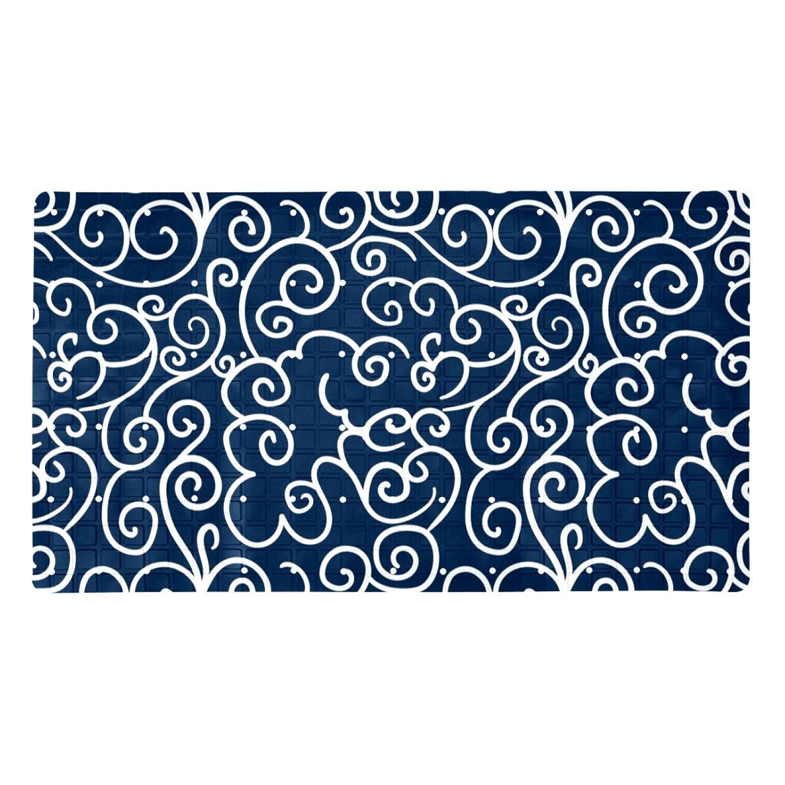 Tapis de bain antidérapant pour enfants et seniors bleu