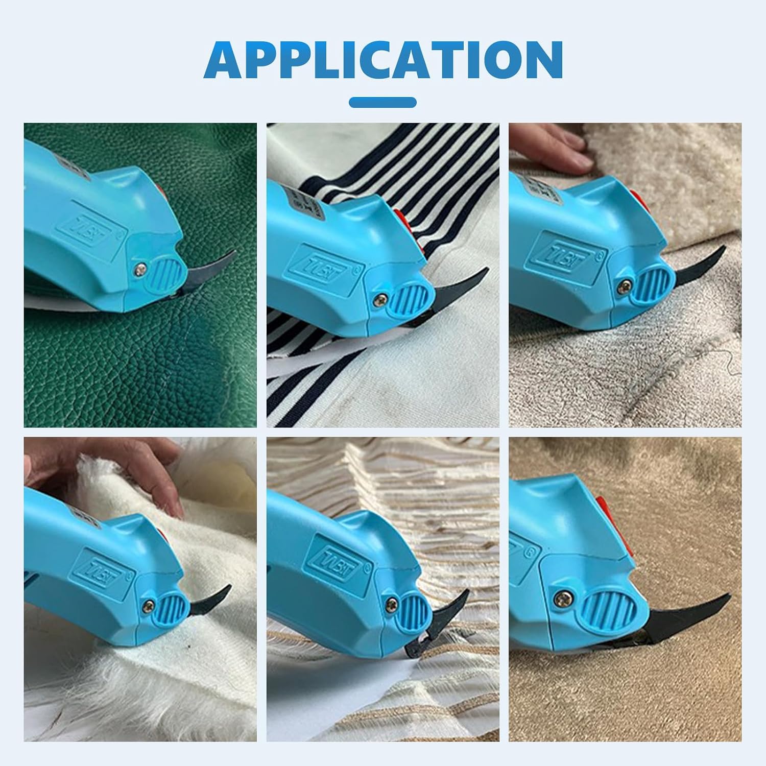 MXBAOHENG WBTS-3 Electric Scissors Cordless Fabric Scissor with Safety Lock, Rechargeable Power Cardboard Box Cutter with 2 Tungsten Steel Blades