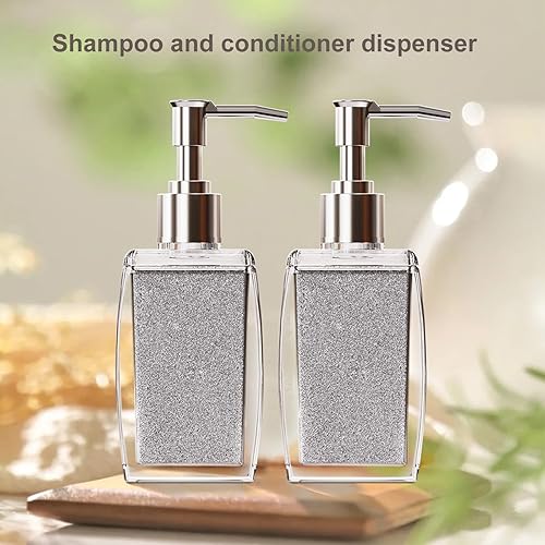 Miniatura 7 de Dispensador de jabón morado con bomba de plástico recargable para fregadero de baño o encimera de cocina, ideal para jabón de manos, jabón líquido,