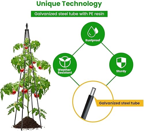 Miniatura 2 de Enrejado de jardín para plantas trepadoras al aire libre, enrejado de plantas de 4 pies de alto con brazos de estaca ajustables de 3 niveles para