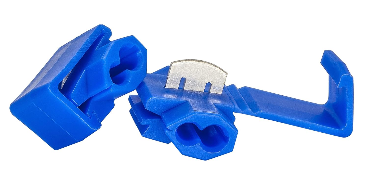 50 PCS Blue Solderless Quick Splice Snap Wire Connector, 18 Through 14 Gauge