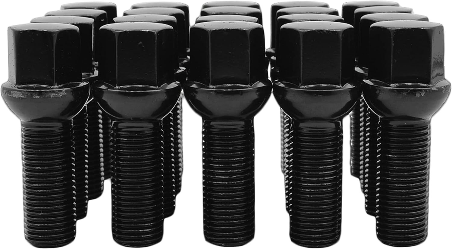 4pc Staggered Set of 10mm & 20mm 5x100/5x112 Hubcentric Wheel Spacers 57.1 Hub + 20 Black Ball Seat Lug Bolts