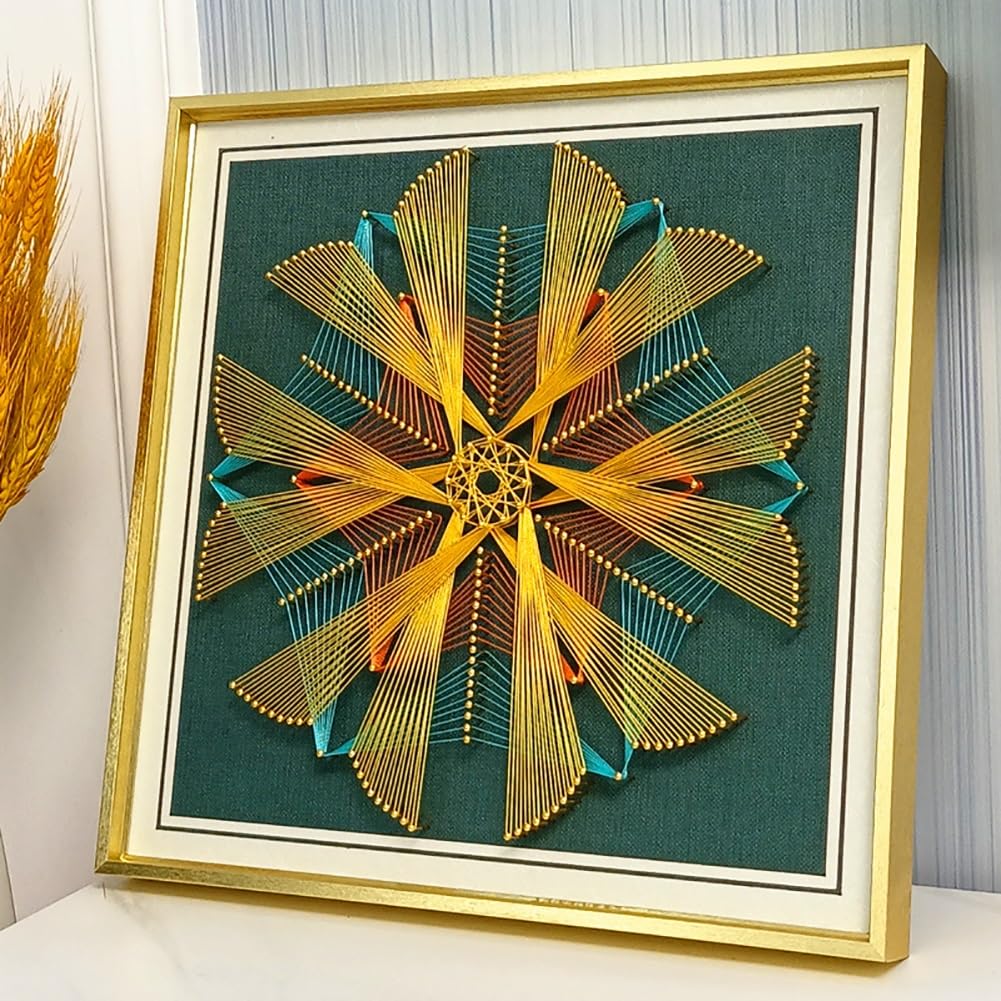 MYBSXKEOZ 3D String Art Kit String Kunst Geschenke Bastelset String Kunst Bastelset Für Erwachsene Design Fadengrafik Mit Nagel & Faden Für Anfänger, Kinder(O3,Complete set of materials)