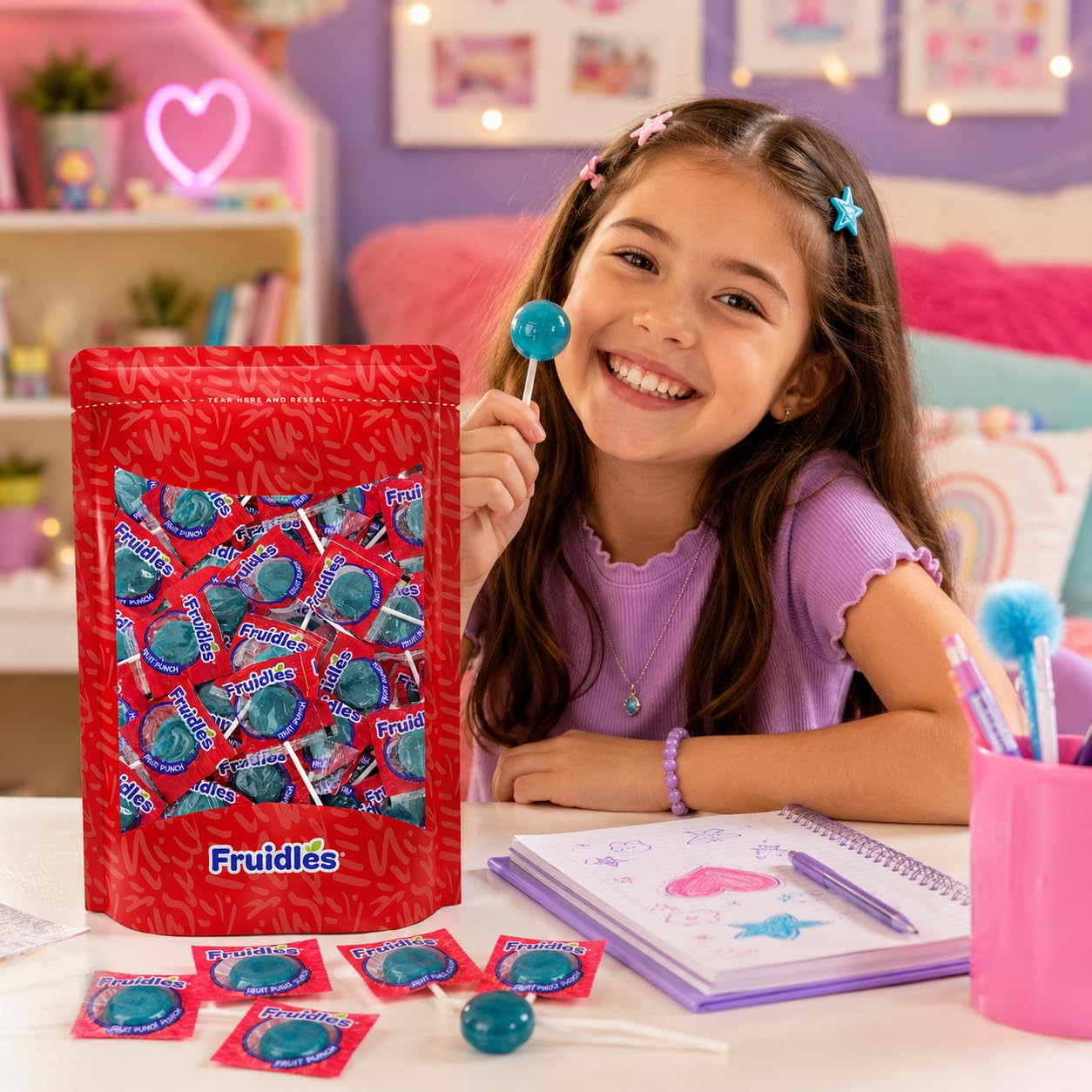 300 Blue-Raspberry Lollipops Candy Suckers for Kids, Perfect for Gifting, Parties, Events,10 Gram Lollipops (300-Pack)
