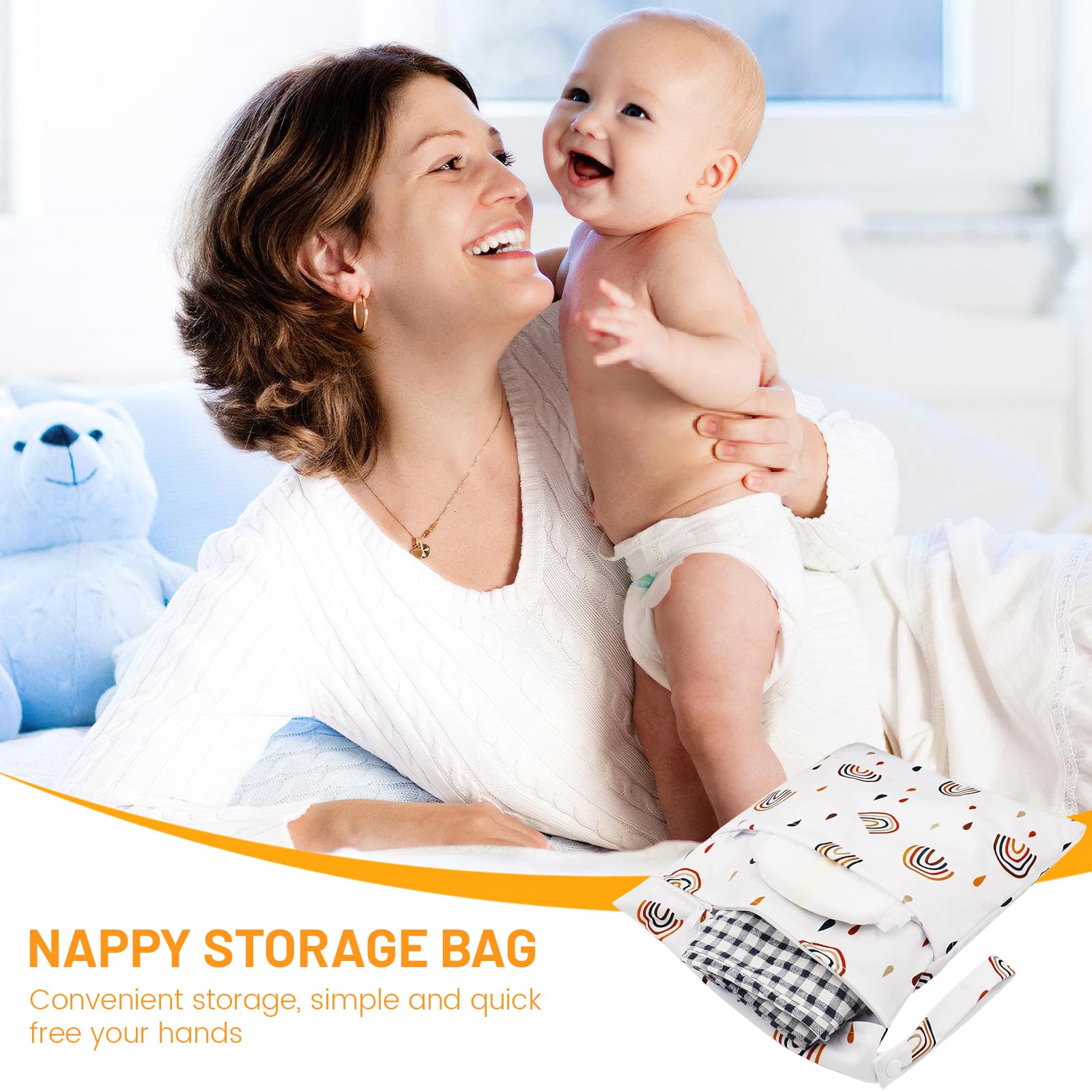 Sac à Couche Imperméable, 2 Pièces Pochette Couche Lavable, Sac de Couche Réutilisable, Wet Dry Bag, Sac à Maillot Mouillé, Sac Humide à Fermeture Éclair, pour Bébé Piscine Garderie Plage