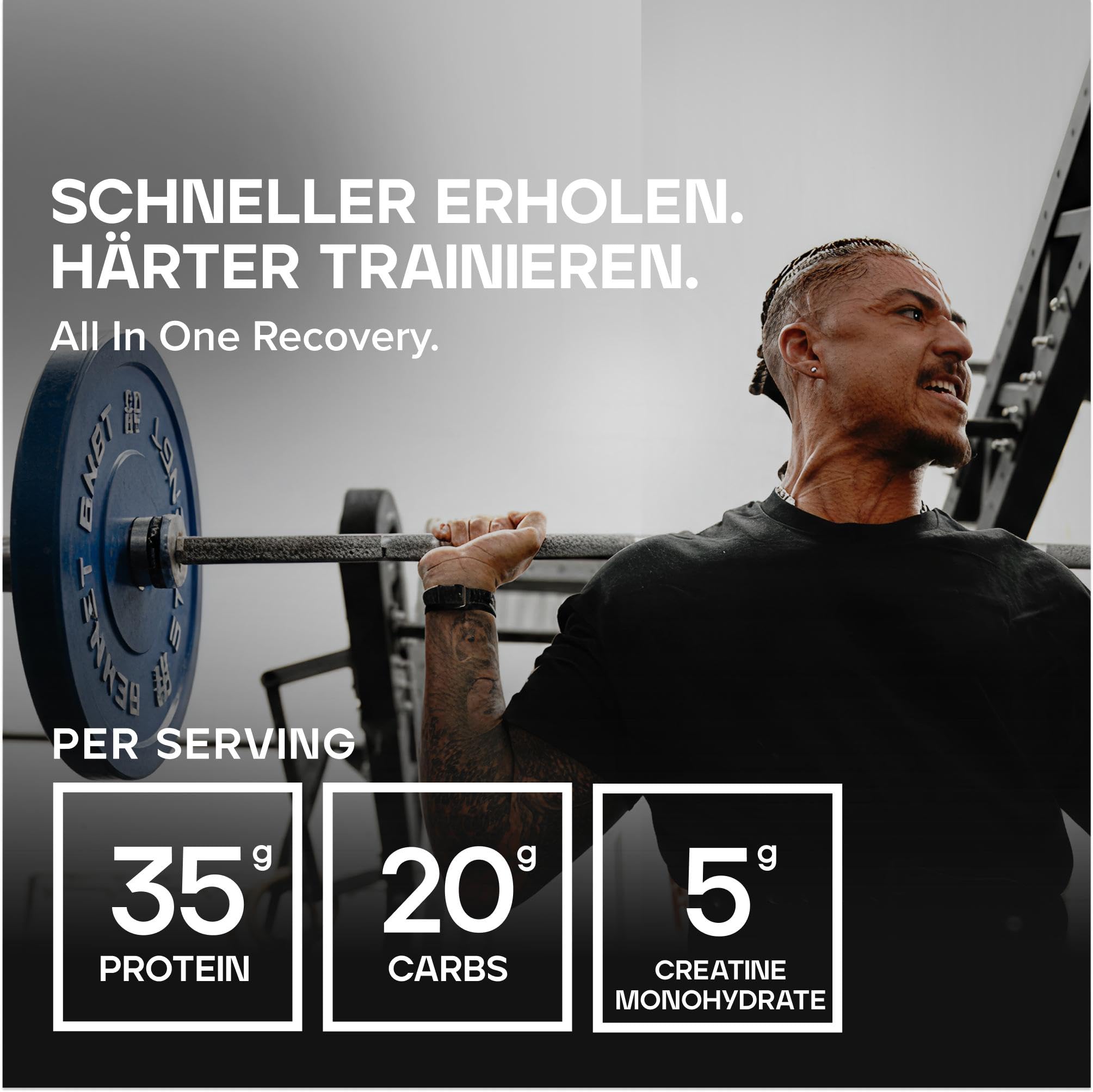 Bulk All in One, Protein-Shake mit Kreatin, Glutamin-Peptiden, Leucin, Maltodextrin, Protein Pulver, Eiweißpulver, Schokolade, 2,5 kg
