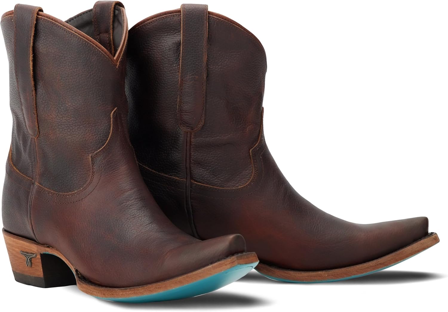 Lane Womens Emma Jane Snip Toe Bootie Casual Boots Ankle Low Heel 1-2" - Brown