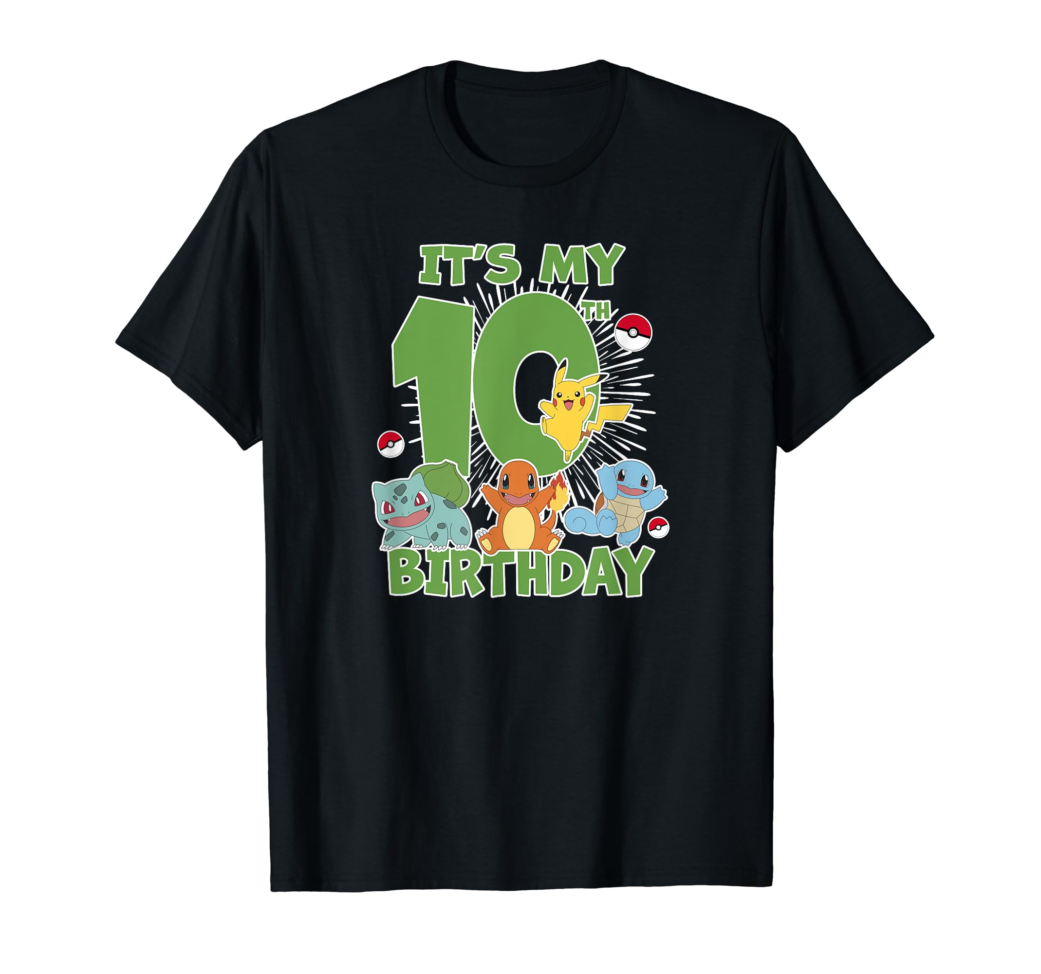 PokémonIt's My 10th Birthday Kanto Starters Celebration T-ShirtOEKO-TEX STANDARD 100