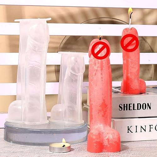 Miniatura 4 de renvena Moldes de velas genitales para hombres para hacer velas molde de cera genital para hombre 3D moldes de resina de fundición tipo A 71in