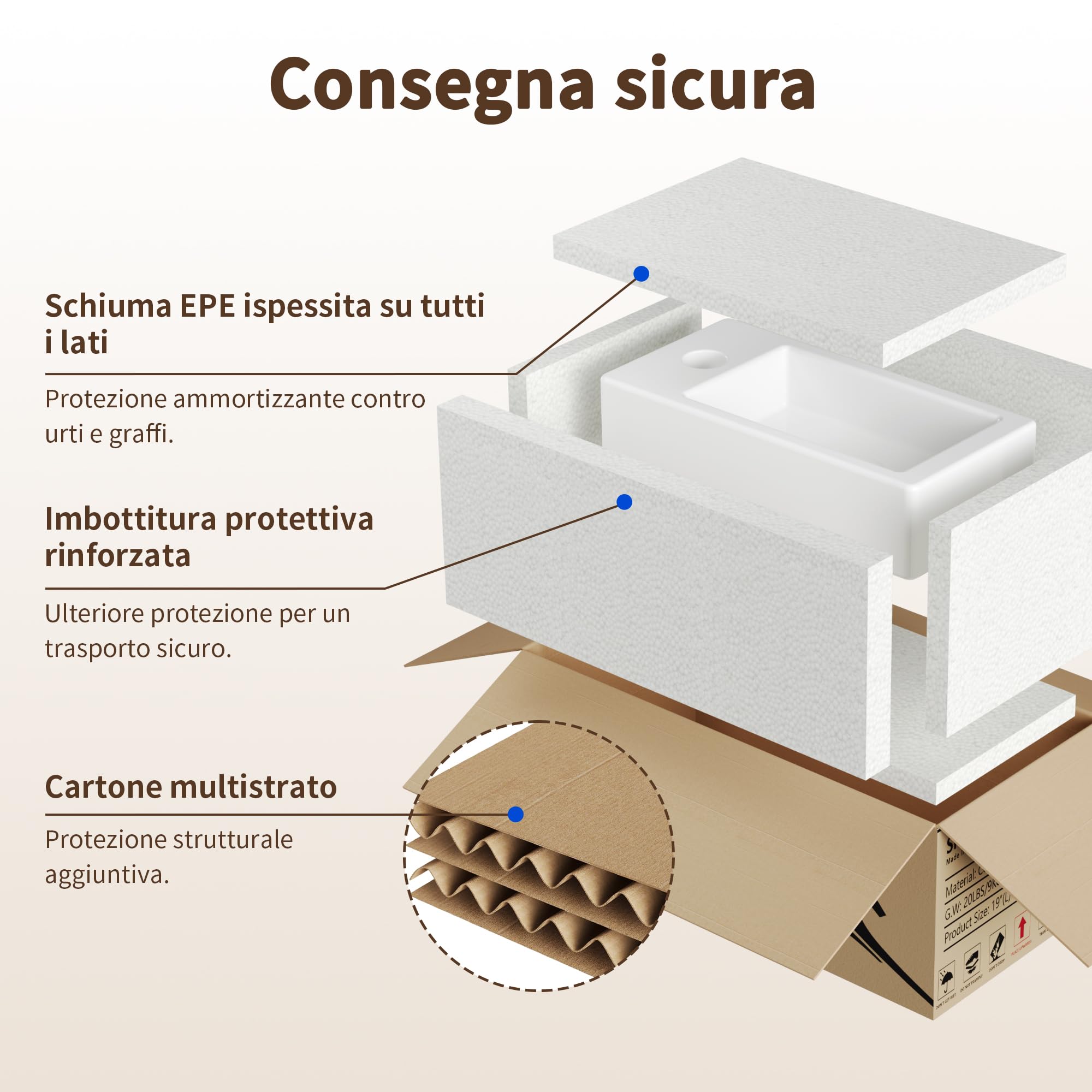 DeerValley - Piccolo lavabo da bagno rettangolare, 38 x 17,8 cm, montaggio a parete, per bagno, toilette, sospeso, design salva-spazio, facile da pulire, in ceramica nera opaca