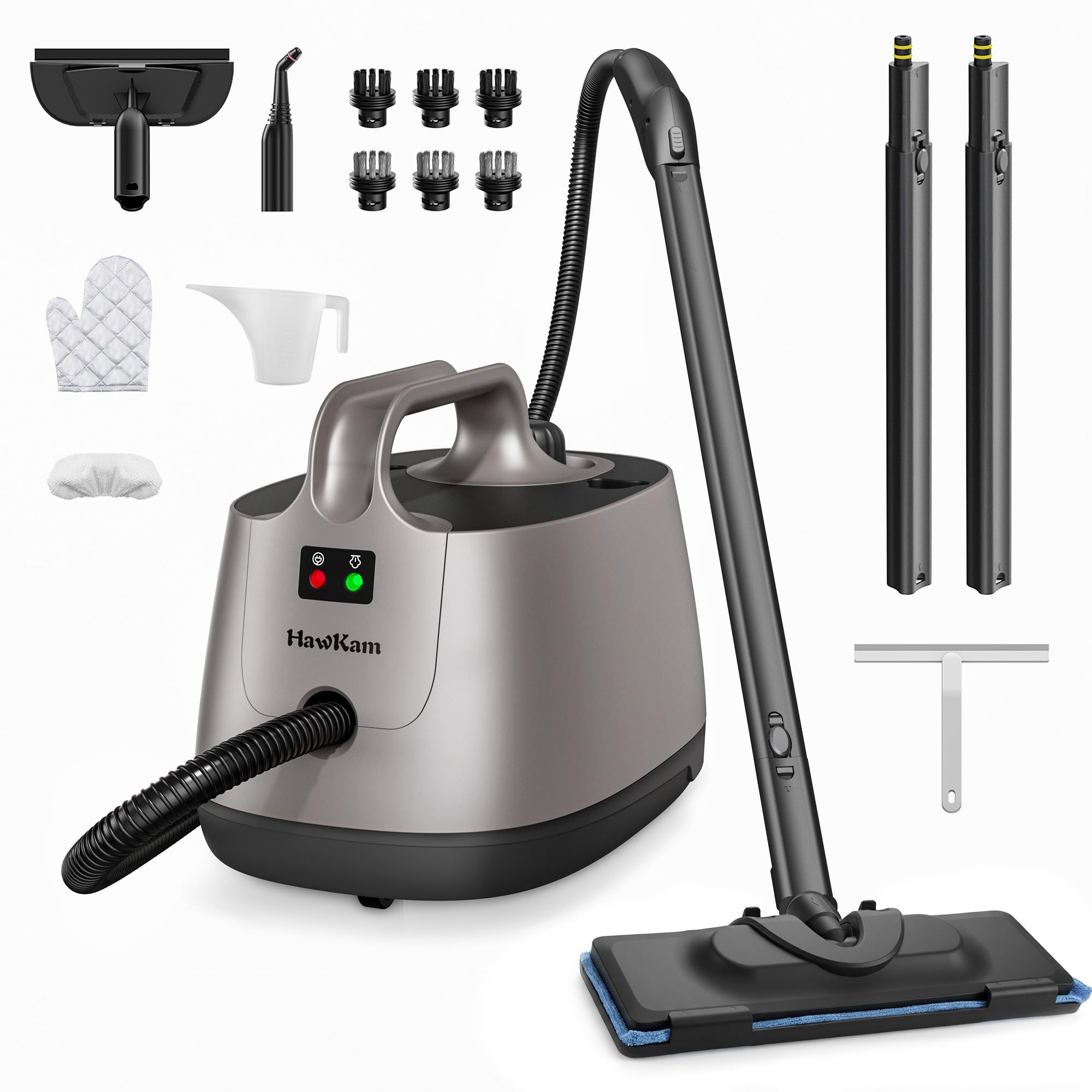 Steam Cleaner for Home, 293°F 58 PSI Powerful Multipurpose Handheld Steam Mop, 21 Attachments, 50Oz Capacity, Heavy Duty Steamer for Carpets, Floors, Cars, Tiles, Crack Cleaning, Turquoise
