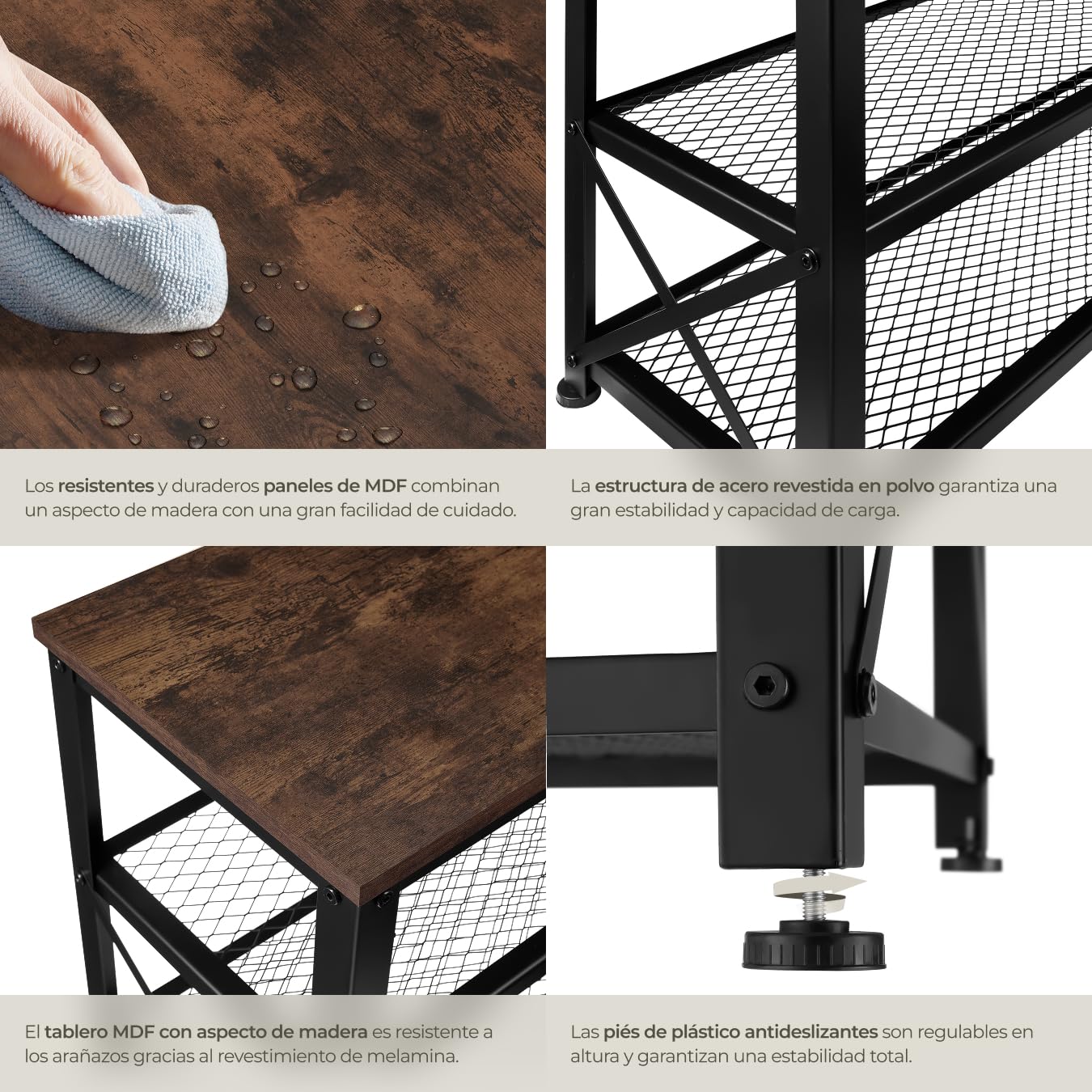 TecTake® Zapatero Madera, Zapatero Entrada Recibidor, Estanteria, Organizador Zapatos,Recibidores de Entrada, Mueble Recibidor, Muebles - 101 x 30,5 x 45,5 cm Madera Industrial Oscura, Rústica