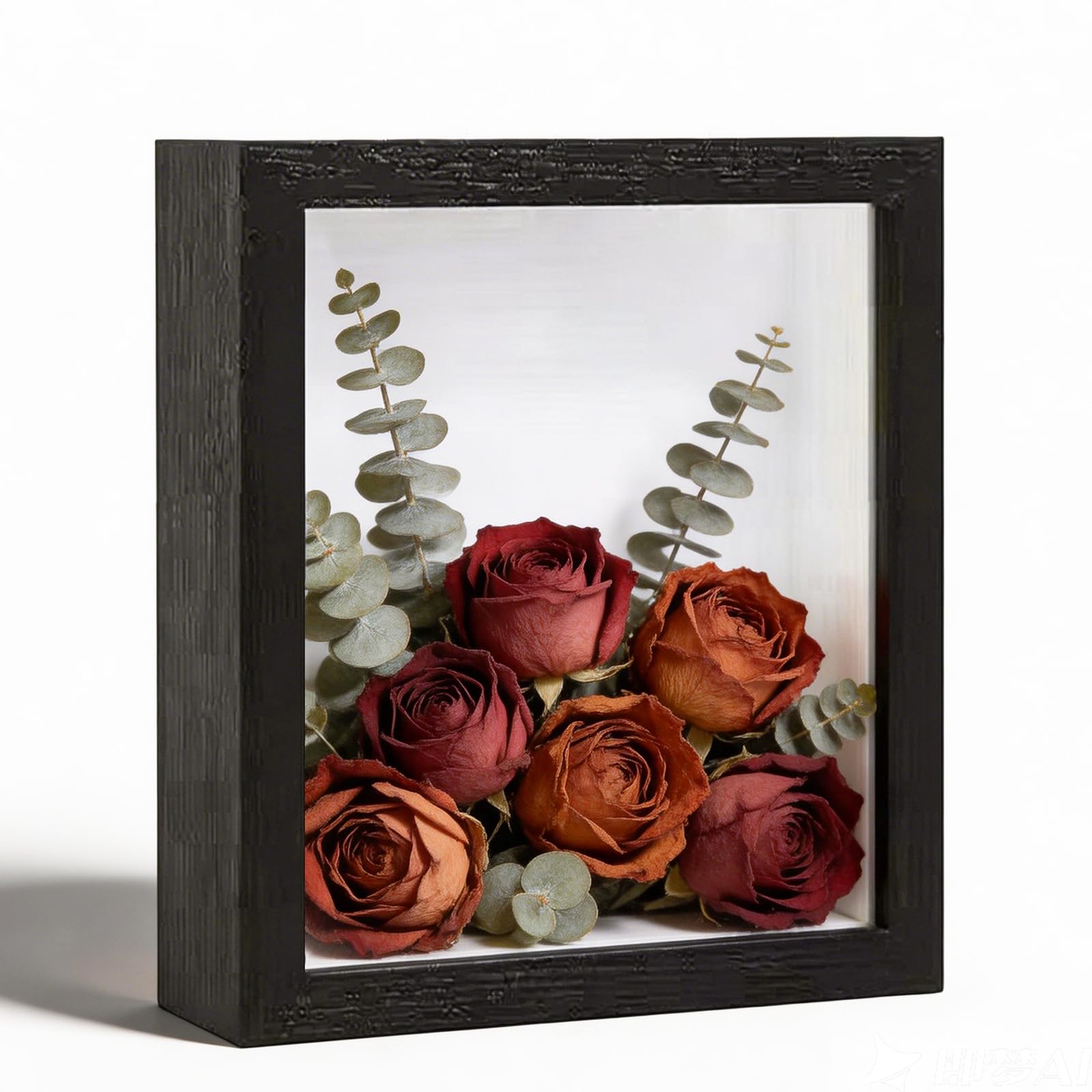 3D Bilderrahmen zum Befüllen, 30 x 30 cm Bilderrahmen Schwarz Tiefer 3cm Holz Objektrahmen Rahmen mit Glas Rahmen Transparente 3D Fotorahmen für Blumen Hochzeitsstrauß Erinnerungsstücke