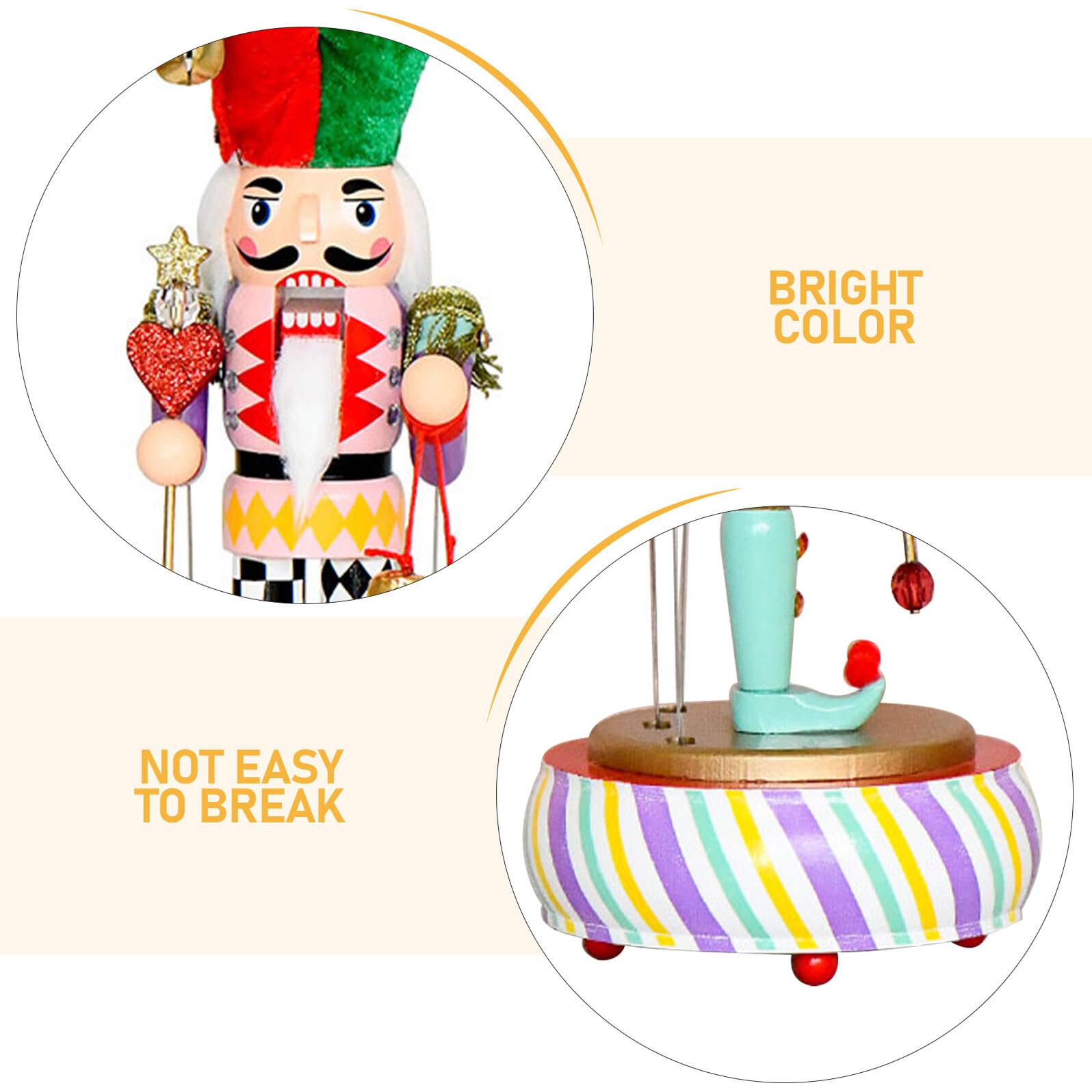 Weihnachts Nussknacker Spieluhr Kompakte Tischdekoration mit Clown Design Handgefertigte Musikalische Nussknacker Figur für Festliche Weihnachtsstimmung