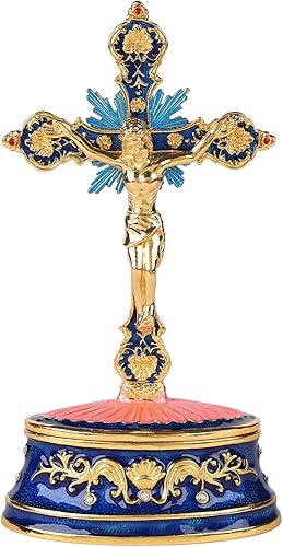 QIFU Caja decorativa pintada a mano con bisagras, regalo único para decoración del hogar