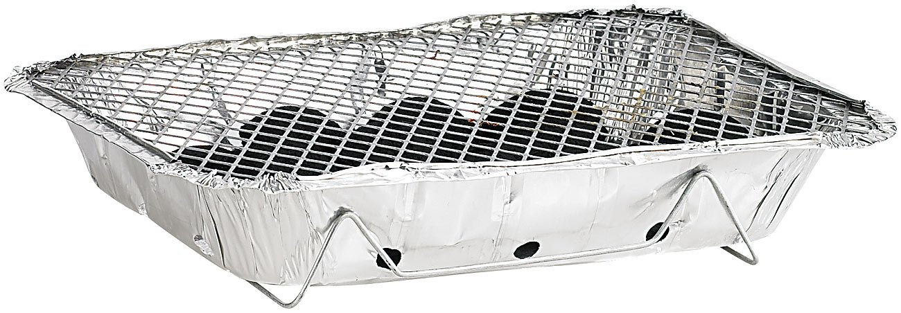 Infactory Barbecue usa e getta, confezione da 2 pezzi, con carbone & accendifuoco