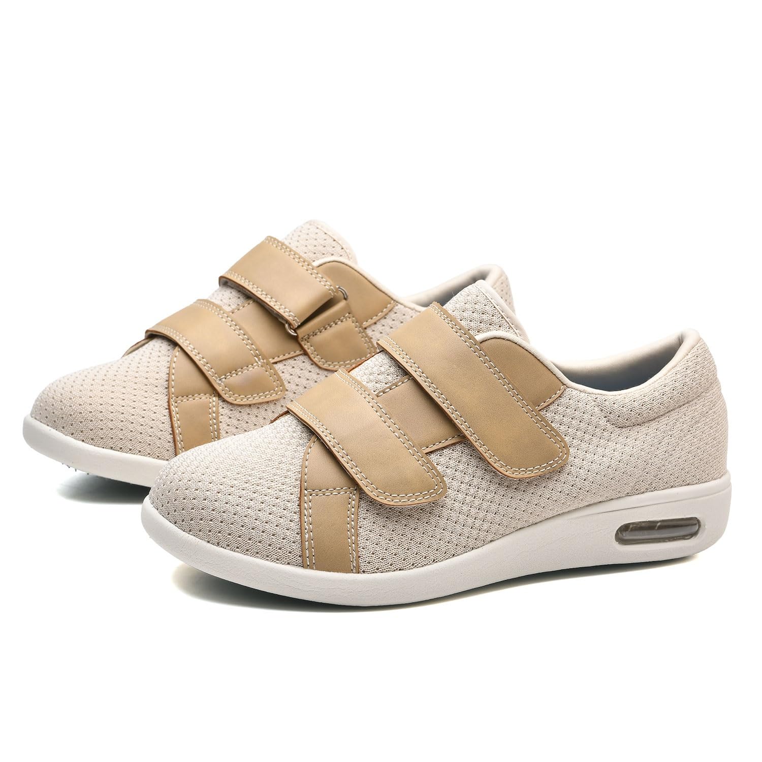 Scarpe Diabetici Uomo, Scarpe da Passeggio Slip-on con Cuscino d'Aria Scarpe da Passeggio per diabetici Ortopediche, Traspiranti con Supporto per Arco Scarpe da Passeggio ( Color : Beige , Size : 44.5
