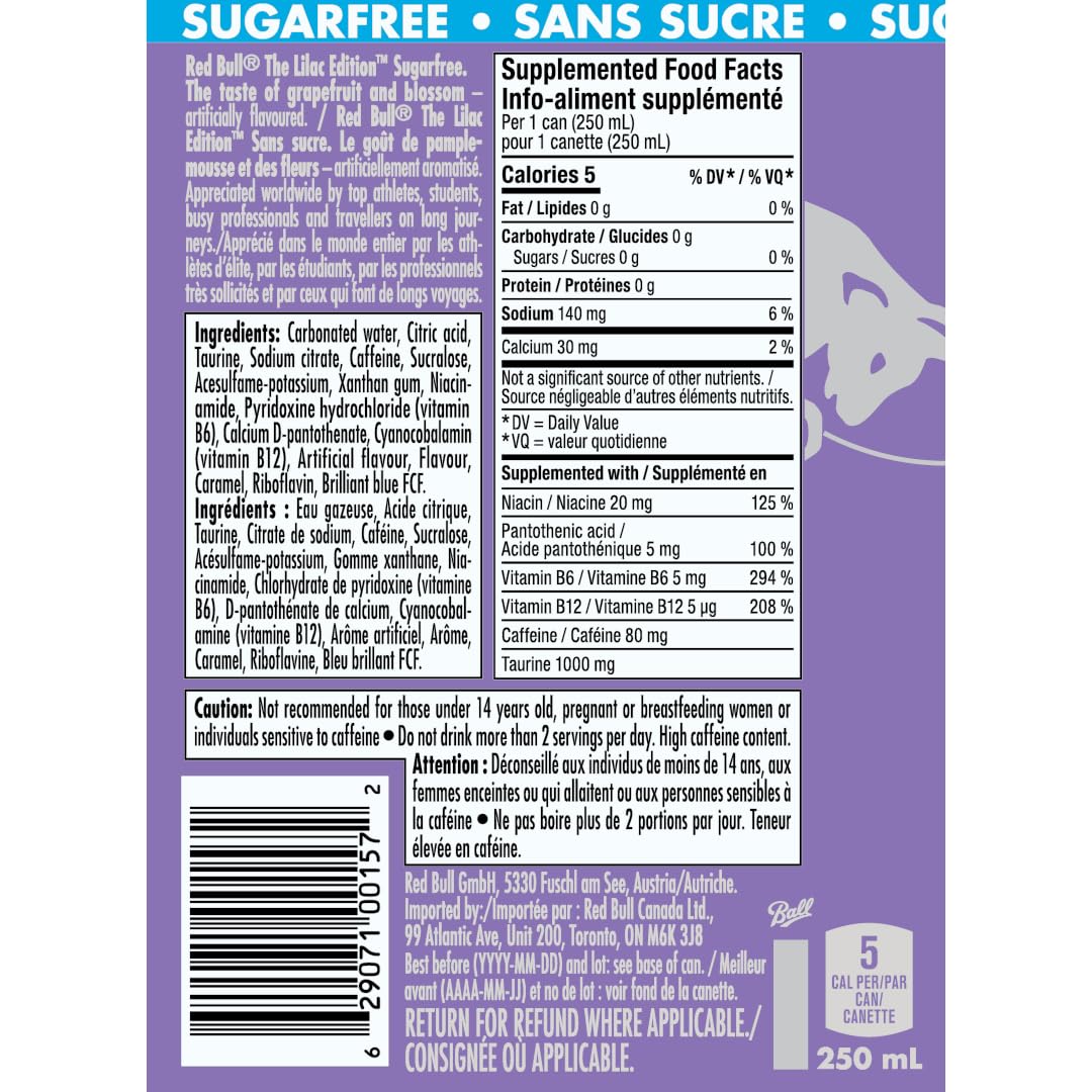 Red Bull Spring Edition Sugarfree Energy Drink, Grapefruit & Blossom, Liquid, Can, Sugar Free, Lactose Free, 24 Pack, 250ml