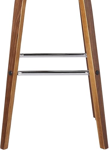 Miniatura 10 de Armen Living - Taburete giratorio moderno de Viena de 26" de altura para mostrador con cuero sintético color crema y acabado en madera de nogal