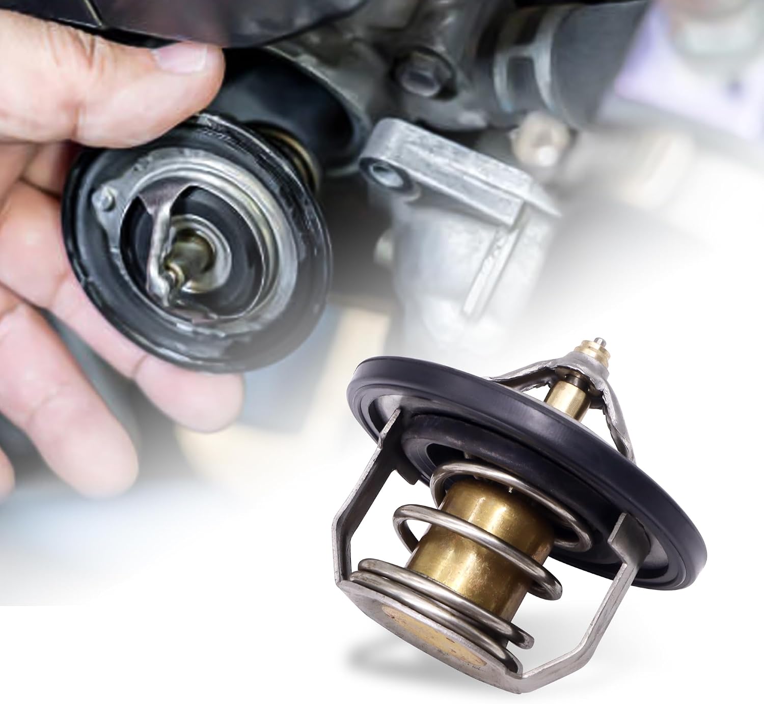 HiSport 255002B000 Engine Coolant Thermostat Assembly | Compatible with Hyundai Kona Veloster Elantra Accent Sonata Tucson & Kia Forte Optima Rio Soul Forte5 Forte Koup
