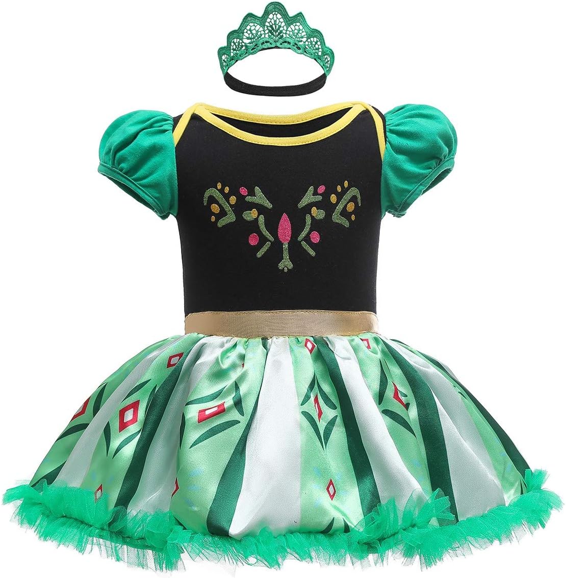 HOIZOSG Infant Baby Girls Princess Costume Birthday Bodysuit Romper Tutu Dress w/Headband Halloween Christmas Party Outfits
