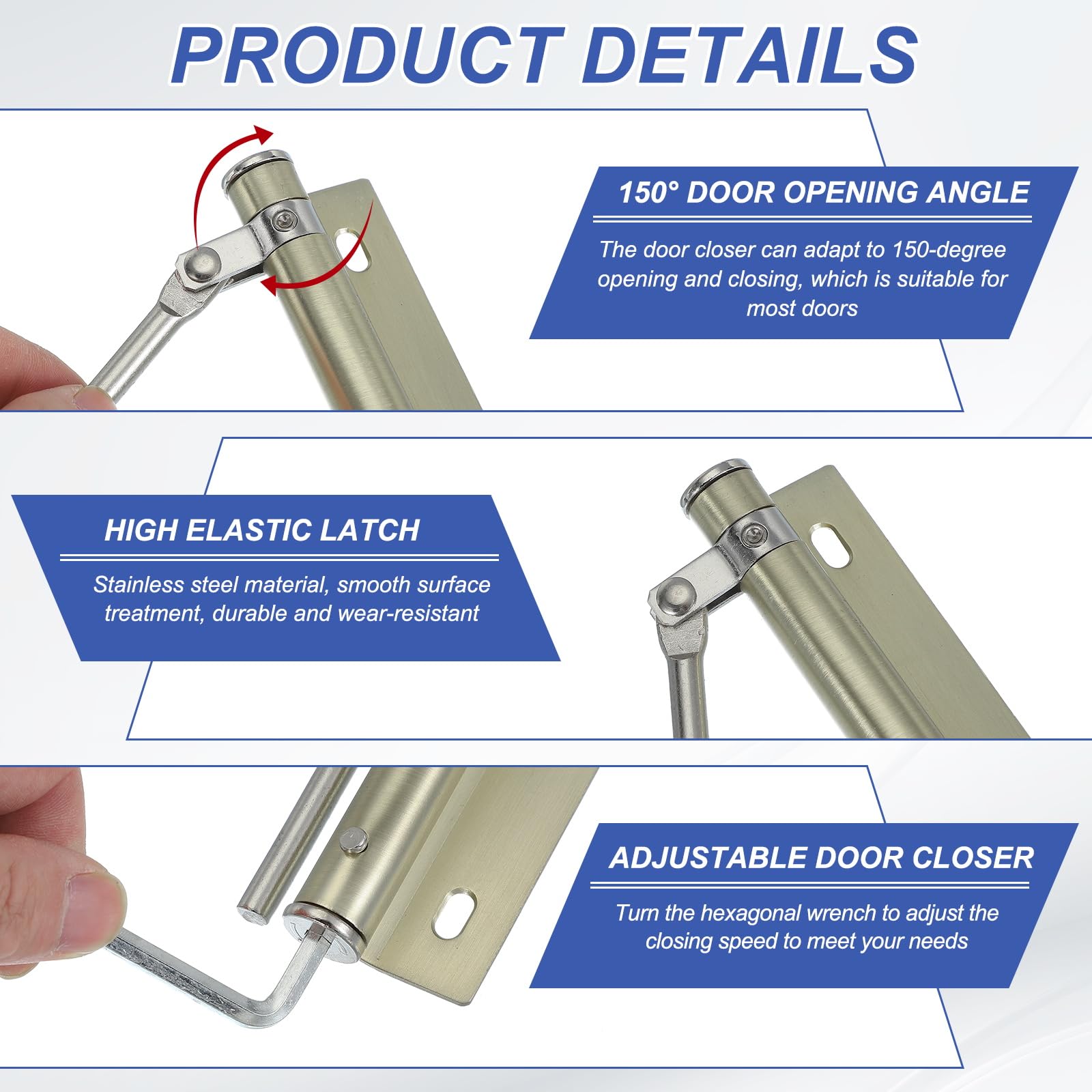 PATIKIL 5.5 Inch Spring Door Closer - Image 3