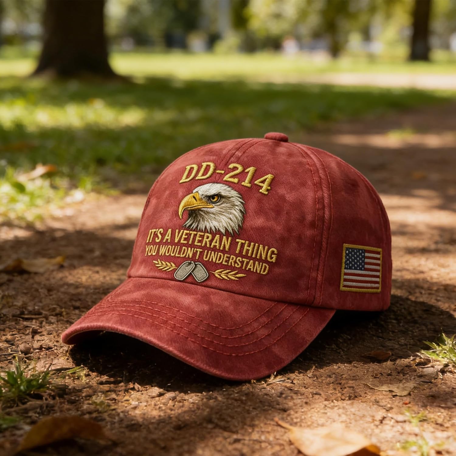 DD-214 Army Veteran Hat - Vintage Adjustable Embroidered Badge Cap - Veteran Day Gifts Patriotic Baseball Hat - Image 6