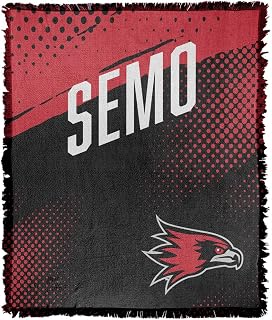 LOGOVISION Southeast Missouri State University Fan Zone Woven Tapestry Cotton Blend Fringed Throw Blanket 50"x60"