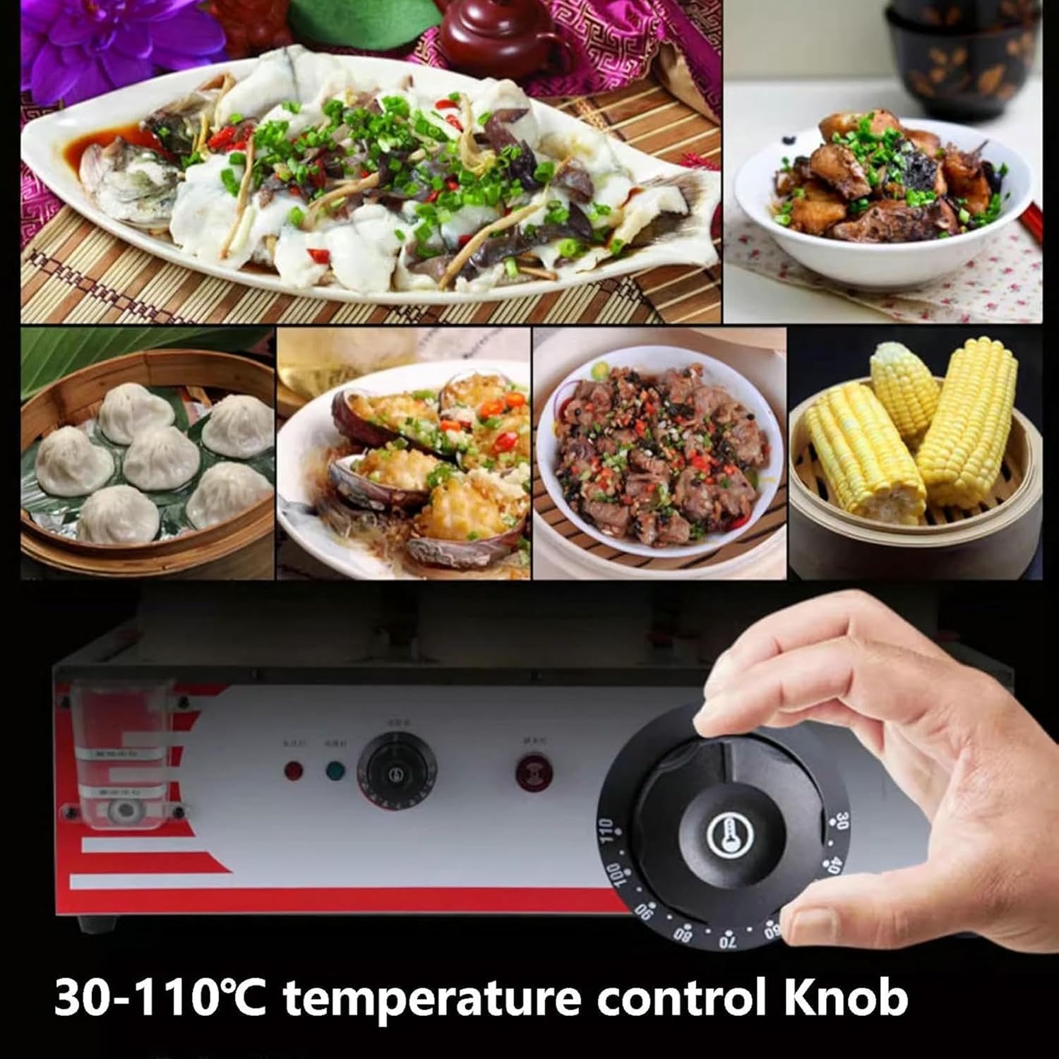 ELECTRICAL FOOD STAPORERA (30-110 ℃) - Steamed Buns With Four Holes - Commercial Steister For Food And Vegetables