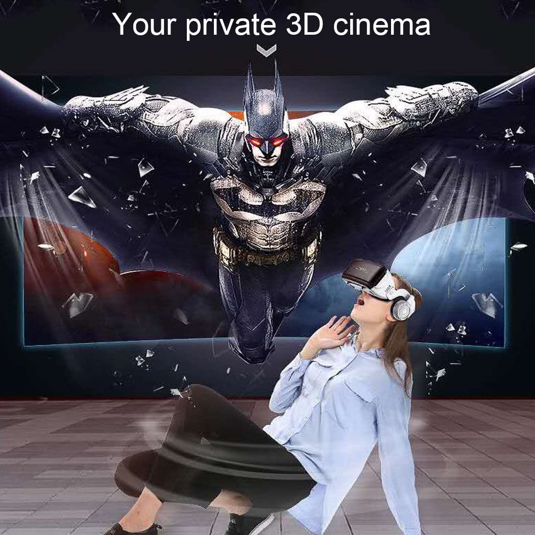 Gafas de Realidad Virtual, 3D VR Gafas con Controlador Bluetooth para Juegos Visión Panorámico VR Glasses para iPhone 13 Pro Max/13 Pro/13/12/11, para Samsung Galaxy S21, Huawei, Xiaomi