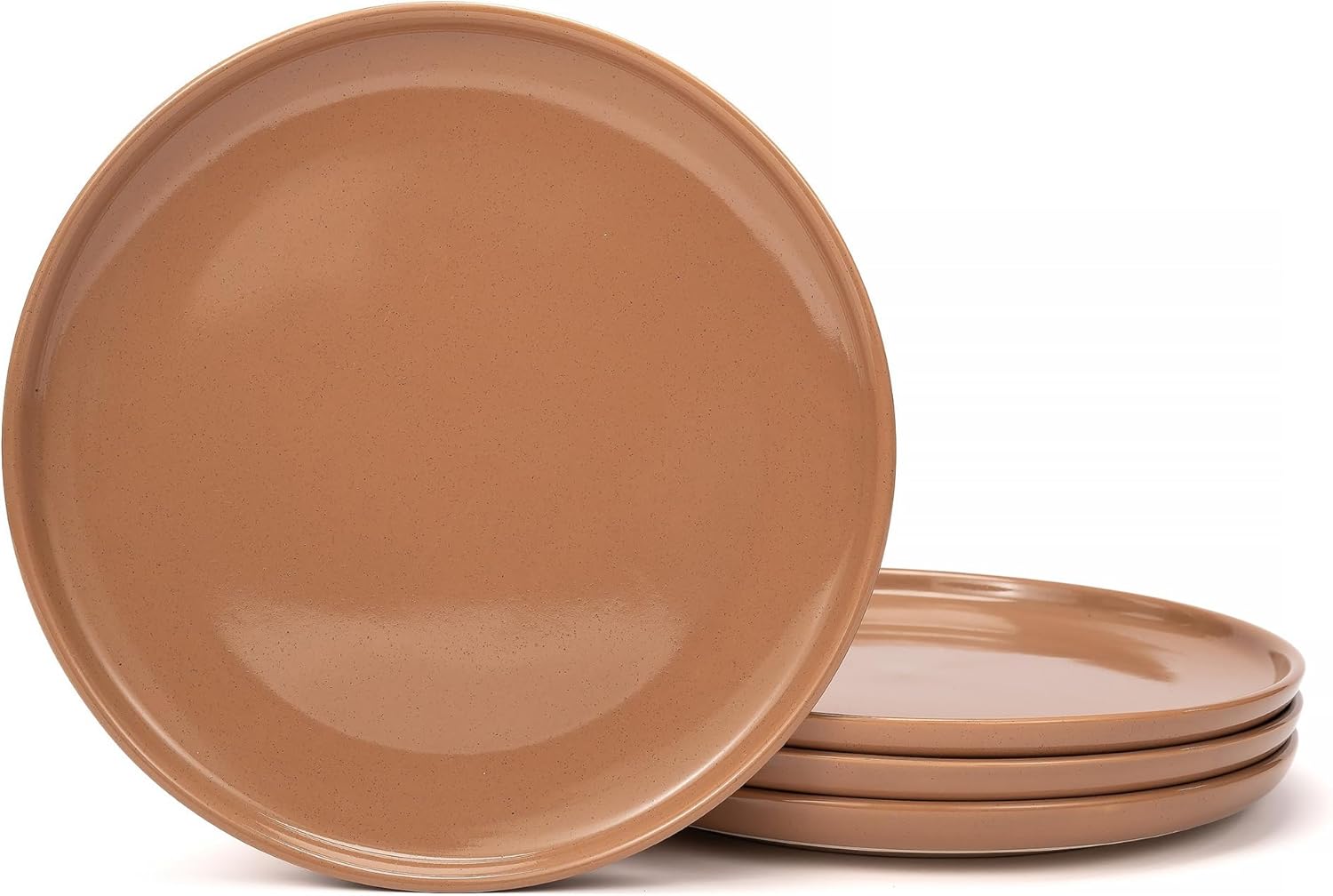 OTAGO 10.5" Stoneware Dinner Plates Set of 6, Plates with Partially Unglazed Base, Scratch Resistant Ceramic Dish Set, Microwave & Dishwasher Safe for Kitchen, Gray
